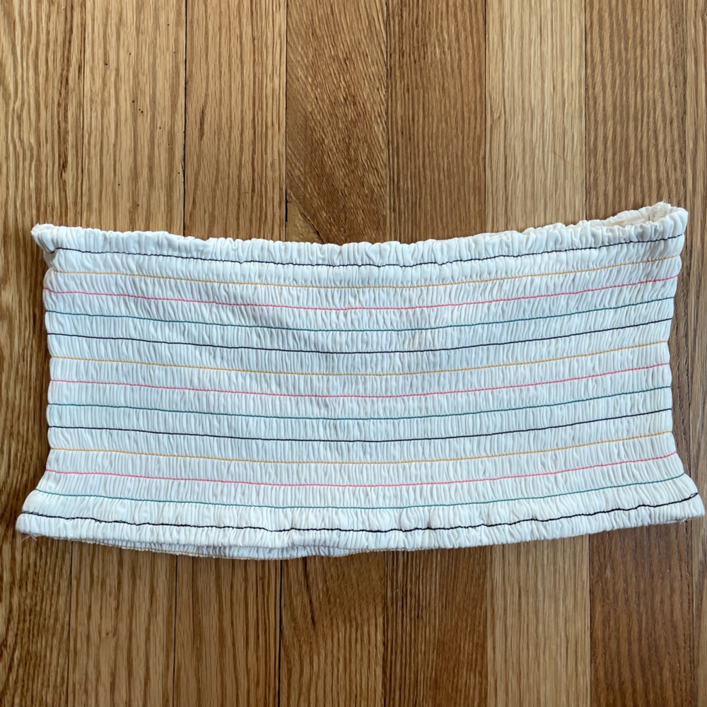 NWOT BCBGeneration Tube Top White with colored stripes
